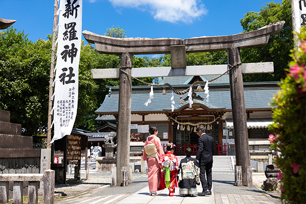 神社到着